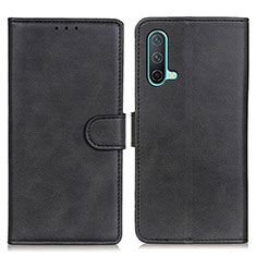 Leather Case Stands Flip Cover Holder A05D for OnePlus Nord CE 5G Black