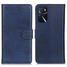 Leather Case Stands Flip Cover Holder A05D for Oppo A16s Blue