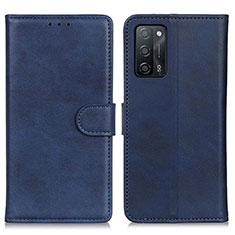 Leather Case Stands Flip Cover Holder A05D for Oppo A53s 5G Blue