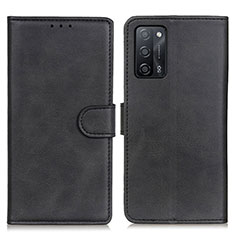 Leather Case Stands Flip Cover Holder A05D for Oppo A55 5G Black