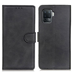 Leather Case Stands Flip Cover Holder A05D for Oppo A94 4G Black