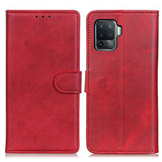 Leather Case Stands Flip Cover Holder A05D for Oppo A94 4G Red