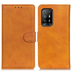 Leather Case Stands Flip Cover Holder A05D for Oppo A94 5G Brown