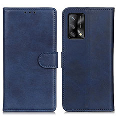 Leather Case Stands Flip Cover Holder A05D for Oppo A95 4G Blue