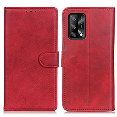 Leather Case Stands Flip Cover Holder A05D for Oppo A95 4G Red