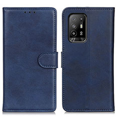 Leather Case Stands Flip Cover Holder A05D for Oppo F19 Pro+ Plus 5G Blue