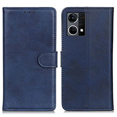 Leather Case Stands Flip Cover Holder A05D for Oppo F21 Pro 4G Blue