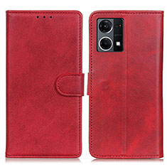 Leather Case Stands Flip Cover Holder A05D for Oppo F21s Pro 4G Red