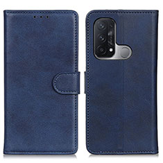 Leather Case Stands Flip Cover Holder A05D for Oppo Reno5 A Blue