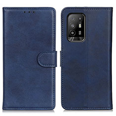 Leather Case Stands Flip Cover Holder A05D for Oppo Reno5 Z 5G Blue