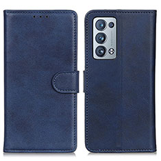 Leather Case Stands Flip Cover Holder A05D for Oppo Reno6 Pro 5G Blue