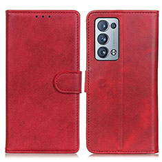 Leather Case Stands Flip Cover Holder A05D for Oppo Reno6 Pro 5G Red