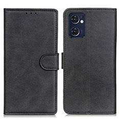 Leather Case Stands Flip Cover Holder A05D for Oppo Reno7 5G Black