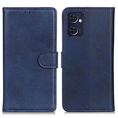 Leather Case Stands Flip Cover Holder A05D for Oppo Reno7 5G Blue