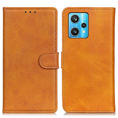 Leather Case Stands Flip Cover Holder A05D for Realme 9 4G Brown