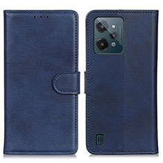 Leather Case Stands Flip Cover Holder A05D for Realme C31 Blue