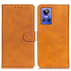 Leather Case Stands Flip Cover Holder A05D for Realme GT Neo3 5G Brown