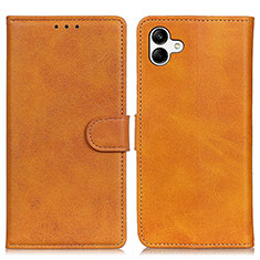 Leather Case Stands Flip Cover Holder A05D for Samsung Galaxy A04 4G Brown