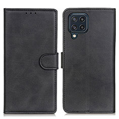 Leather Case Stands Flip Cover Holder A05D for Samsung Galaxy M32 4G Black