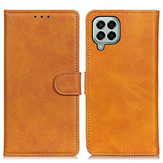 Leather Case Stands Flip Cover Holder A05D for Samsung Galaxy M33 5G Brown