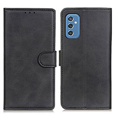 Leather Case Stands Flip Cover Holder A05D for Samsung Galaxy M52 5G Black