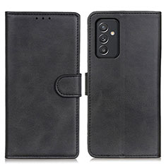 Leather Case Stands Flip Cover Holder A05D for Samsung Galaxy Quantum2 5G Black