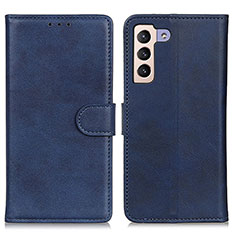 Leather Case Stands Flip Cover Holder A05D for Samsung Galaxy S22 Plus 5G Blue