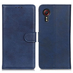Leather Case Stands Flip Cover Holder A05D for Samsung Galaxy XCover 5 SM-G525F Blue