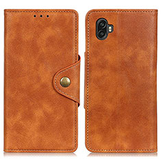 Leather Case Stands Flip Cover Holder A05D for Samsung Galaxy Xcover Pro 2 5G Brown