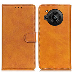 Leather Case Stands Flip Cover Holder A05D for Sharp Aquos R7 Brown