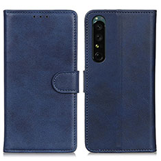 Leather Case Stands Flip Cover Holder A05D for Sony Xperia 1 V Blue