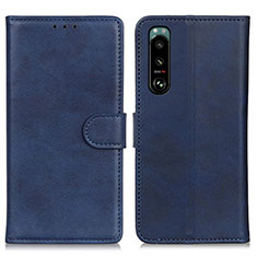 Leather Case Stands Flip Cover Holder A05D for Sony Xperia 5 III Blue