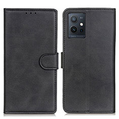 Leather Case Stands Flip Cover Holder A05D for Vivo iQOO Z6 5G Black