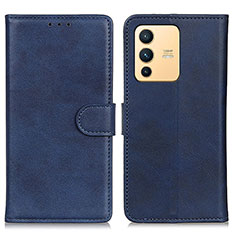 Leather Case Stands Flip Cover Holder A05D for Vivo V23 5G Blue
