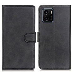 Leather Case Stands Flip Cover Holder A05D for Vivo Y01 Black