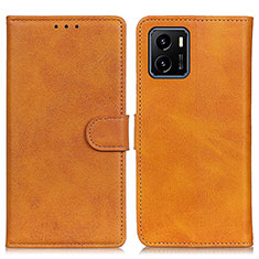 Leather Case Stands Flip Cover Holder A05D for Vivo Y01 Brown