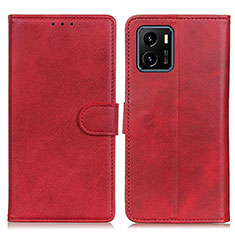 Leather Case Stands Flip Cover Holder A05D for Vivo Y01 Red