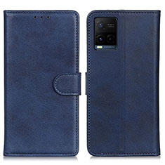 Leather Case Stands Flip Cover Holder A05D for Vivo Y21t Blue