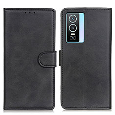 Leather Case Stands Flip Cover Holder A05D for Vivo Y74s 5G Black