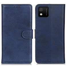 Leather Case Stands Flip Cover Holder A05D for Wiko Y52 Blue