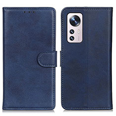 Leather Case Stands Flip Cover Holder A05D for Xiaomi Mi 12 5G Blue