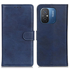 Leather Case Stands Flip Cover Holder A05D for Xiaomi Poco C55 Blue