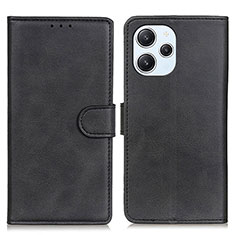 Leather Case Stands Flip Cover Holder A05D for Xiaomi Redmi 12 4G Black
