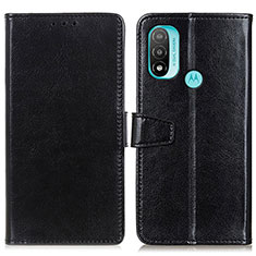 Leather Case Stands Flip Cover Holder A06D for Motorola Moto E20 Black