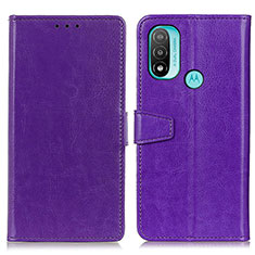 Leather Case Stands Flip Cover Holder A06D for Motorola Moto E30 Purple