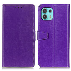Leather Case Stands Flip Cover Holder A06D for Motorola Moto Edge 20 Lite 5G Purple