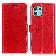 Leather Case Stands Flip Cover Holder A06D for Motorola Moto Edge 20 Lite 5G Red