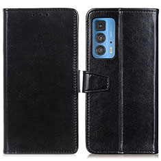 Leather Case Stands Flip Cover Holder A06D for Motorola Moto Edge 20 Pro 5G Black