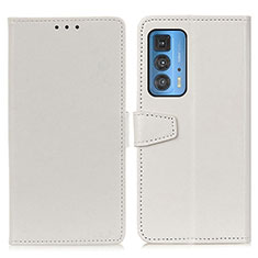 Leather Case Stands Flip Cover Holder A06D for Motorola Moto Edge 20 Pro 5G White