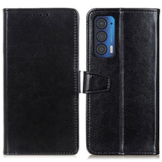 Leather Case Stands Flip Cover Holder A06D for Motorola Moto Edge (2021) 5G Black